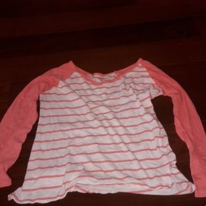 Pink and white baseball shirt